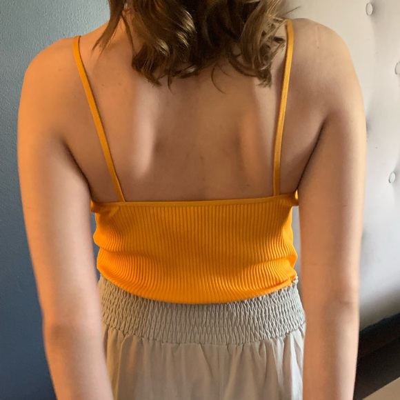 Wilfred ribbed tank in tangerine/sunflower yellow colour - Picture 6 of 10